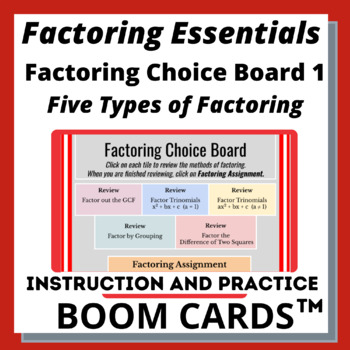 Preview of Factoring Choice Board 1 Factor all types of polynomials binomials completely
