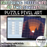 Factoring Difference of Two Squares Puzzle Pixel Art for G