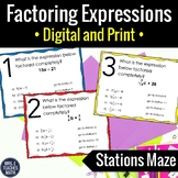 Factoring Expressions Activity | Digital and Print  7.EE.1
