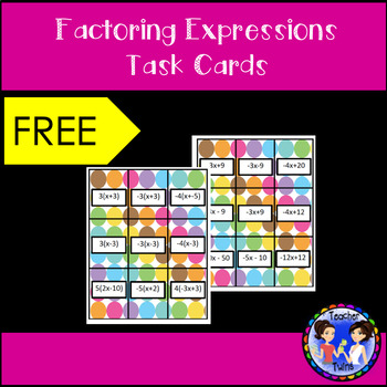 Preview of Factoring Expressions Task Cards