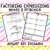Factoring Expressions Notes & Guided Practice