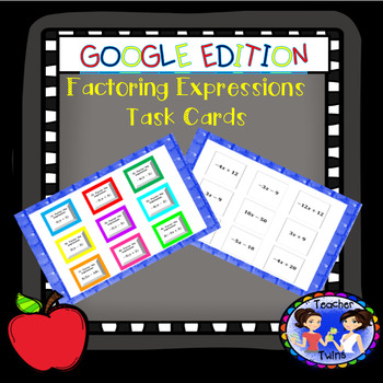 Preview of Factoring Expressions Task Card DIGITAL Activity