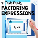 Factoring Expressions Task Cards Activity