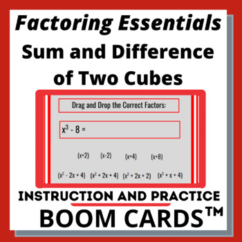 Preview of Factoring Factor the Sum and Difference of Two Cubes Self Checking Digital