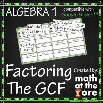 Preview of Factoring GCF - Matching for Google Slides™