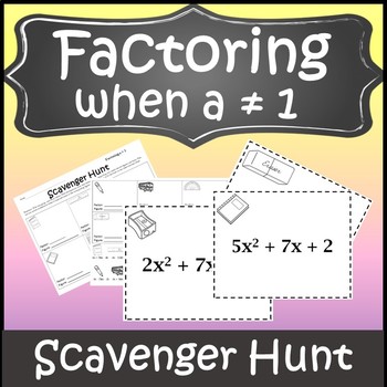 Preview of Factoring Trinomials Algebra Scavenger Hunt {Factoring Quadratics Activity}