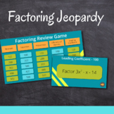 Factoring Jeopardy Digital Review Game - Google Slides