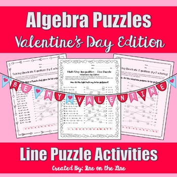 Preview of Algebra Valentine's Day Puzzle Bundle