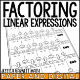 Factoring Linear Expressions Activity Maze Worksheet