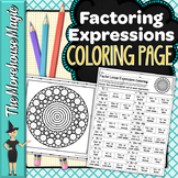 Factoring Linear Expressions Color By Number | Math Color 