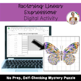 Factoring Linear Expressions Digital Activity Mystery Puzzle