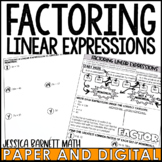 Factoring Linear Expressions Guided Notes Homework Warm Up
