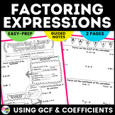 Factoring Linear Expressions Using GCF and Coefficient Ske
