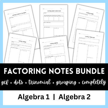 Preview of Factoring Guided Notes and Activities - Bundle