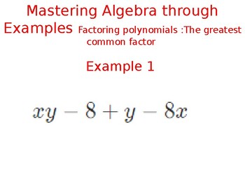 Preview of Factoring Polynomials - GCF