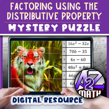 Preview of Factoring GCF Polynomials Activity Digital Pixel Art Mystery Puzzle