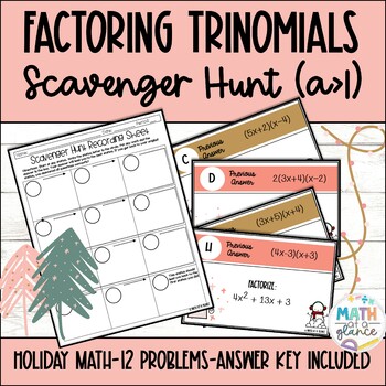 Preview of Factoring Polynomials Activity - Holiday Math Scavenger Hunt 