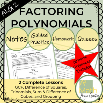 Preview of Factoring Polynomials All Methods Complete Lessons