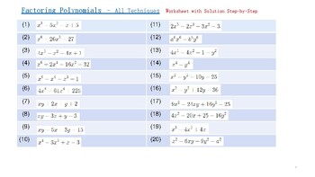 Preview of Factoring Polynomials – All Techniques