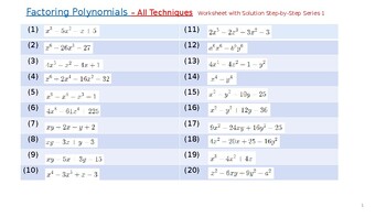 Preview of Factoring Polynomials – All Techniques (ppt)