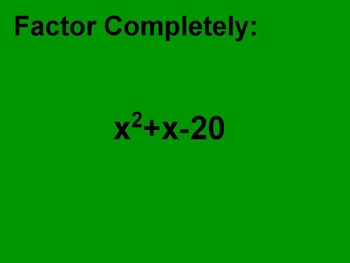 Preview of Factoring Polynomials BINGO Flipchart