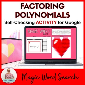 Preview of Factoring Polynomials Digital|Printable Valentine's Day Activity for Algebra 