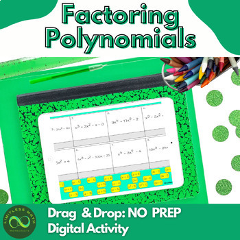 Preview of Factoring Polynomials Drag and Drop - NO PREP Digital Activity