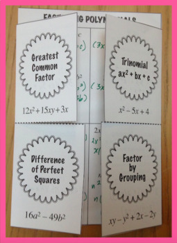 Preview of Factoring Polynomials Foldable