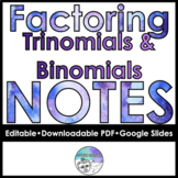 Factoring Polynomials Follow Along Notes