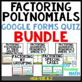 Factoring Polynomials: Google Forms Quiz BUNDLE - 5 Products