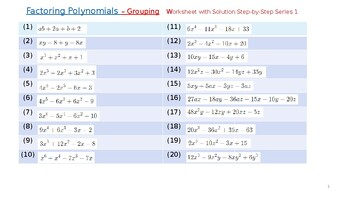 Preview of Factoring Polynomials – Grouping (ppt)