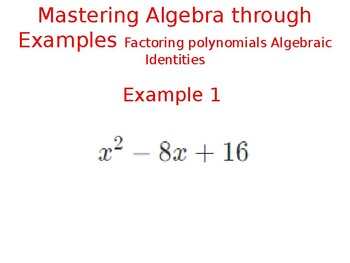 Preview of Factoring Polynomials - Identities