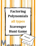 Factoring Polynomials All Types Scavenger Hunt Game