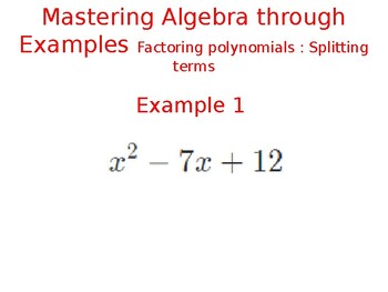 Preview of Factoring Polynomials - Splitting