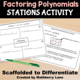 Factoring Polynomials Stations Activity Algebra Review Test Prep
