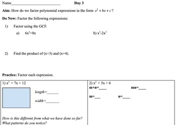 Factoring Polynomials Unit by Algebra 101 | Teachers Pay Teachers
