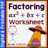 Factoring Polynomials Worksheet (Traditional / Sum Product