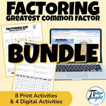 Preview of Factoring Polynomials with a Greatest Common Factor (GCF) - Activity BUNDLE