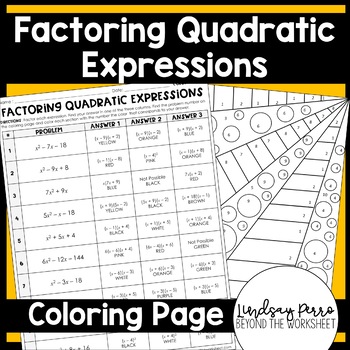 Preview of Factoring Quadratic Expressions Activity