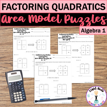 Preview of Factoring Quadratic Expressions Area Model Puzzles