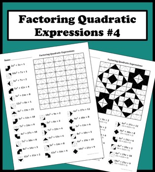 Preview of Factoring Quadratic Expressions Color Worksheet #4