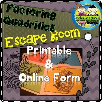 Preview of Factoring Quadratic Expressions Escape Room