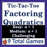 Factoring Quadratic Expressions Tic-Tac-Toe Game Activity 