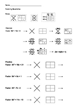 Factoring Quadratic Expressions Using X-Box Method by Aric Thomas