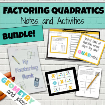 Preview of Factoring Quadratic Functions Notes and Activity Bundle