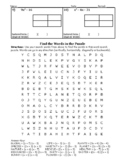 Factoring Quadratic Functions Word Search