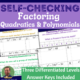 Factoring Quadratic & Polynomial Self-Checking Activity