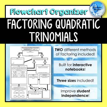 Preview of Factoring Quadratic Trinomials *Flowchart* Graphic Organizer
