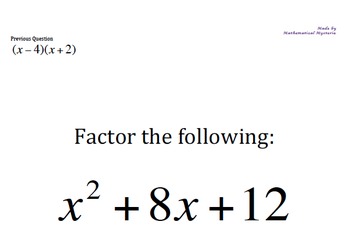 Preview of Factoring Quadratic Trinomials Scavenger Hunt