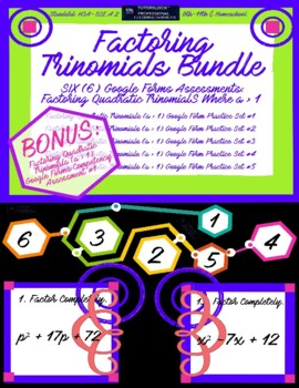 Preview of Factoring Quadratic Trinomials (a > 1) Bundle: 6 (Six) Google Forms Assessments